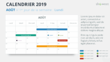 Calendrier 2019 PowerPoint - AOUT