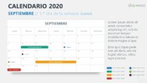Septiembre 2020 Calendario PowerPoint