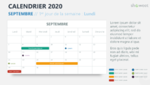Septembre 2020 Calendrier pour PowerPoint