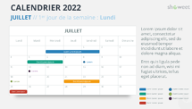 Calendrier Juillet 2022 PowerPoint