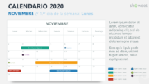 Noviembre 2020 Calendario PowerPoint