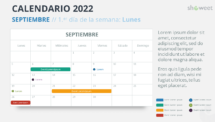 Calendario Septiembre 2022 para PowerPoint