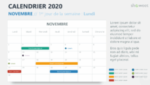 Novembre 2020 Calendrier pour PowerPoint