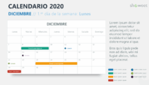 Diciembre 2020 Calendario PowerPoint