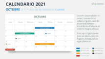Calendario 2021 PowerPoint - Octubre 2021
