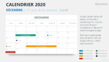 Decembre 2020 Calendrier pour PowerPoint
