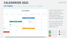 Calendrier Octobre 2022 PowerPoint