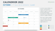 Calendrier Octobre 2022 PowerPoint