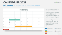 Calendrier 2021 pour PowerPoint - Decembre 2021