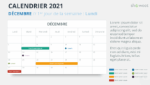 Calendrier 2021 pour PowerPoint - Decembre 2021