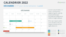 Calendrier Décembre 2022 PowerPoint