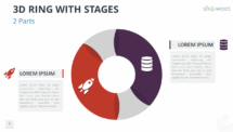 3D Ring PowerPoint Diagram with 2 Stages - Option 2