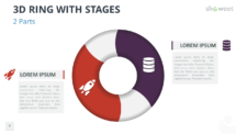 3D Ring PowerPoint Diagram with 2 Stages - Option 4