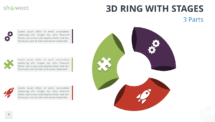 3D Ring PowerPoint Diagram with 3 Stages - Option 1