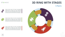 3D Ring PowerPoint Diagram with 3 Stages - Option 3