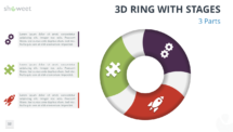 3D Ring PowerPoint Diagram with 3 Stages - Option 4