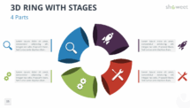 3D Ring PowerPoint Diagram with 4 Stages - Option 1