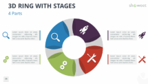 3D Ring PowerPoint Diagram with 4 Stages - Option 2