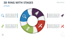 3D Ring PowerPoint Diagram with 4 Stages - Option 4