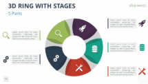 3D Ring PowerPoint Diagram with 5 Stages - Option 2