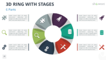 3D Ring PowerPoint Diagram with 6 Stages - Option 2