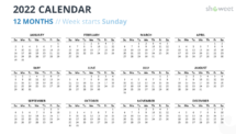 Calendar 2022 for PowerPoint - 12 Months (Year)