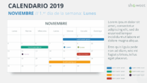Calendario 2019 PowerPoint - NOVIEMBRE