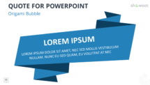 Quote Template for PowerPoint - Origami Speech Bubble (Blue)