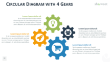 Circular Diagram with 4 Gears for PowerPoint