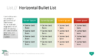 PowerPoint SmartArt Graphics - Horizontal Bullet List Template