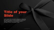 Ribbon bow layout slide for Black Friday presentations in PowerPoint.