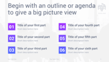 Transitions - PowerPoint Template (Purple) - Agenda Slide
