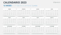 Calendario 2023 para PowerPoint - 12 Meses (1 Año) - Diapositiva #16