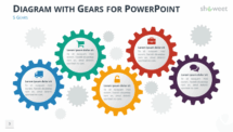 5 Gears Diagrams for PowerPoint