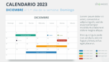 Calendario para PowerPoint - Diciembre 2023