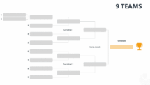 Tournament Bracket Template for PowerPoint - 9 Teams