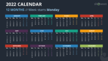 Calendar 2022 for PowerPoint - 12 Months (Year)