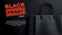Black Friday deals slide in PowerPoint template, perfect for promoting seasonal discounts.