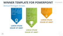 Winner Template for PowerPoint with Vertical Pentagon Arrows
