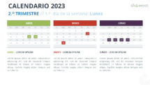 Calendario 2023 para PowerPoint - 3 Meses (Trimestres) - Diapositiva #35