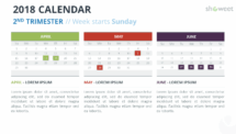 Free Calendar 2018 PowerPoint Template - 2nd (Second) - Week Starts Sunday