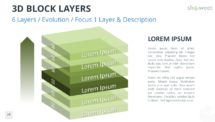 3D Block Layers for PowerPoint - 6 Layers (Evolution)