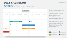 2023 Calendar for PowerPoint and Google Slides - October 2023