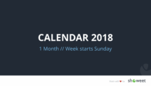 Calendar 2018 - 1 Month (Week Starts Sunday)