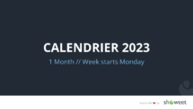 Calendrier 2023 PowerPoint - 1 Mois (Mensuel)