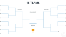 Tournament Bracket Template for PowerPoint with 2 Sides - 15 Teams