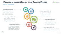 Vertical Diagram with Gears for PowerPoint