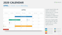 April 2020 PowerPoint Template - Week Starts Monday