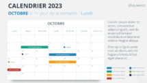 Calendrier PowerPoint - Octobre 2023