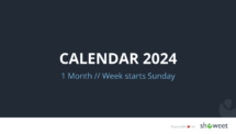 Introductory Slide for Monthly Calendars 2024 Starting Sunday